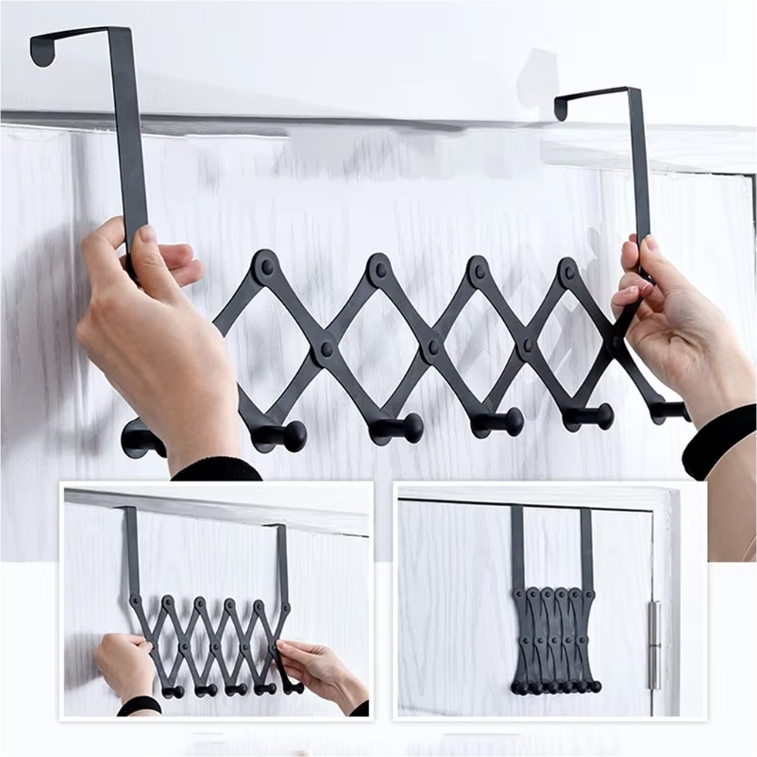 6 Hook Door Hanger, Steel Coat Rack (1 Pc)-Home Improvement-AniGuess-AniGuess