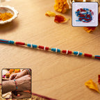 Red Thread Rakhi with White Beads