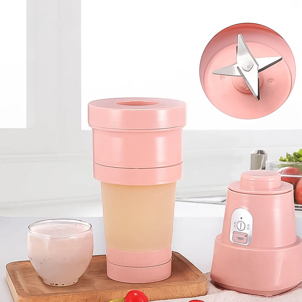 Foldable Electric Juicer, Portable Blender Stainless Steel 6 Blades (500 ML)-Home & Kitchen-AniGuess-AniGuess