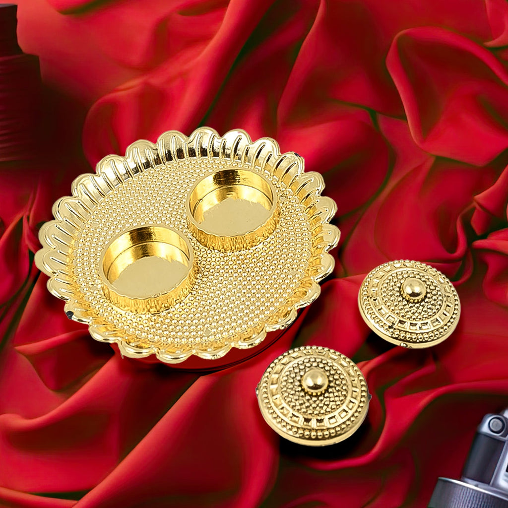 Round Shape Special Puja Thali, Kumkum Thali Holder (1 Pc / Big)-Home Improvement-AniGuess-AniGuess