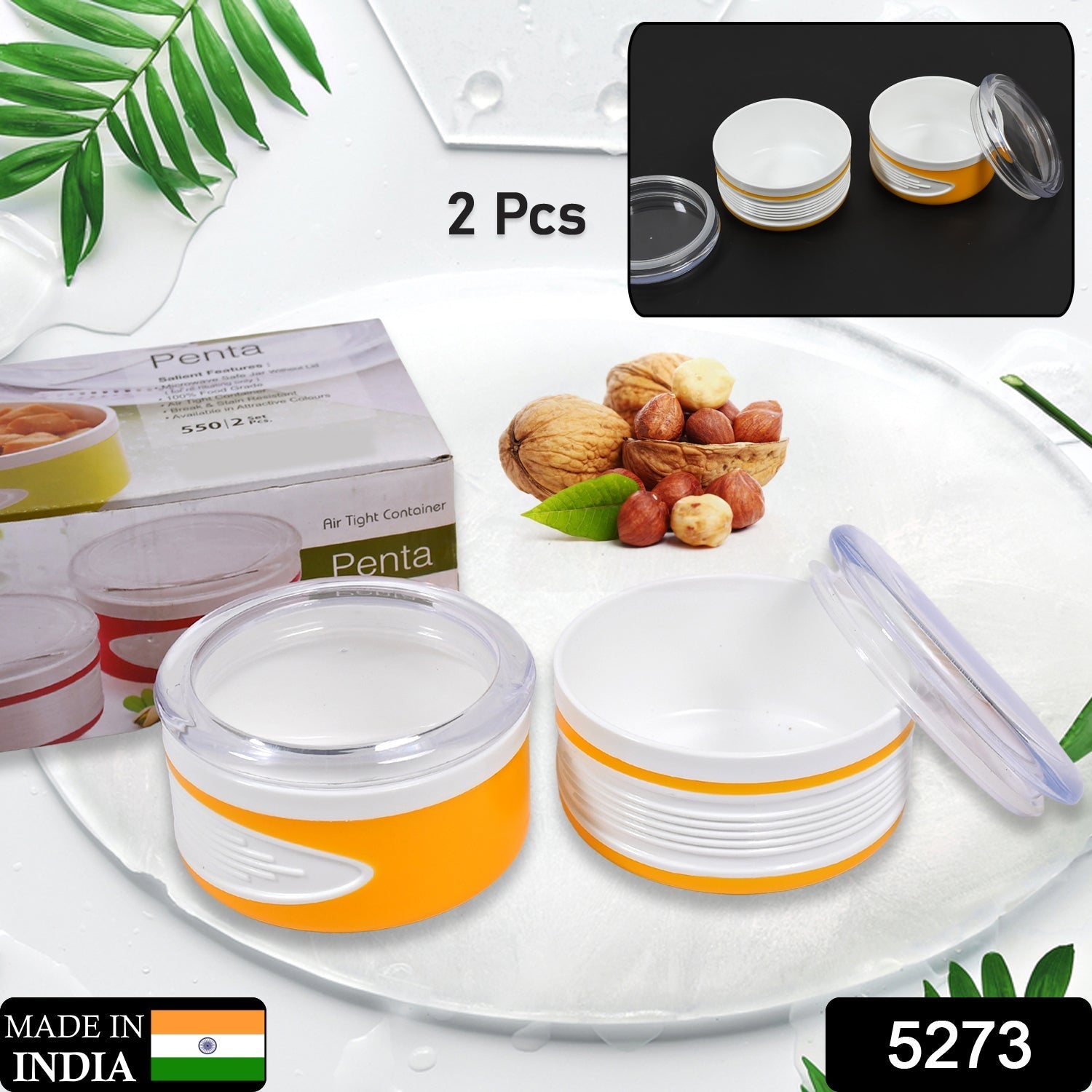 Airtight Plastic Storage Container Set (2 pieces, 550ml)-Home & Kitchen-AniGuess-AniGuess