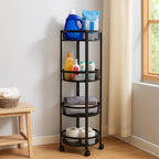 4-Layer Round Metal Folding Storage Trolley (1 Pc)