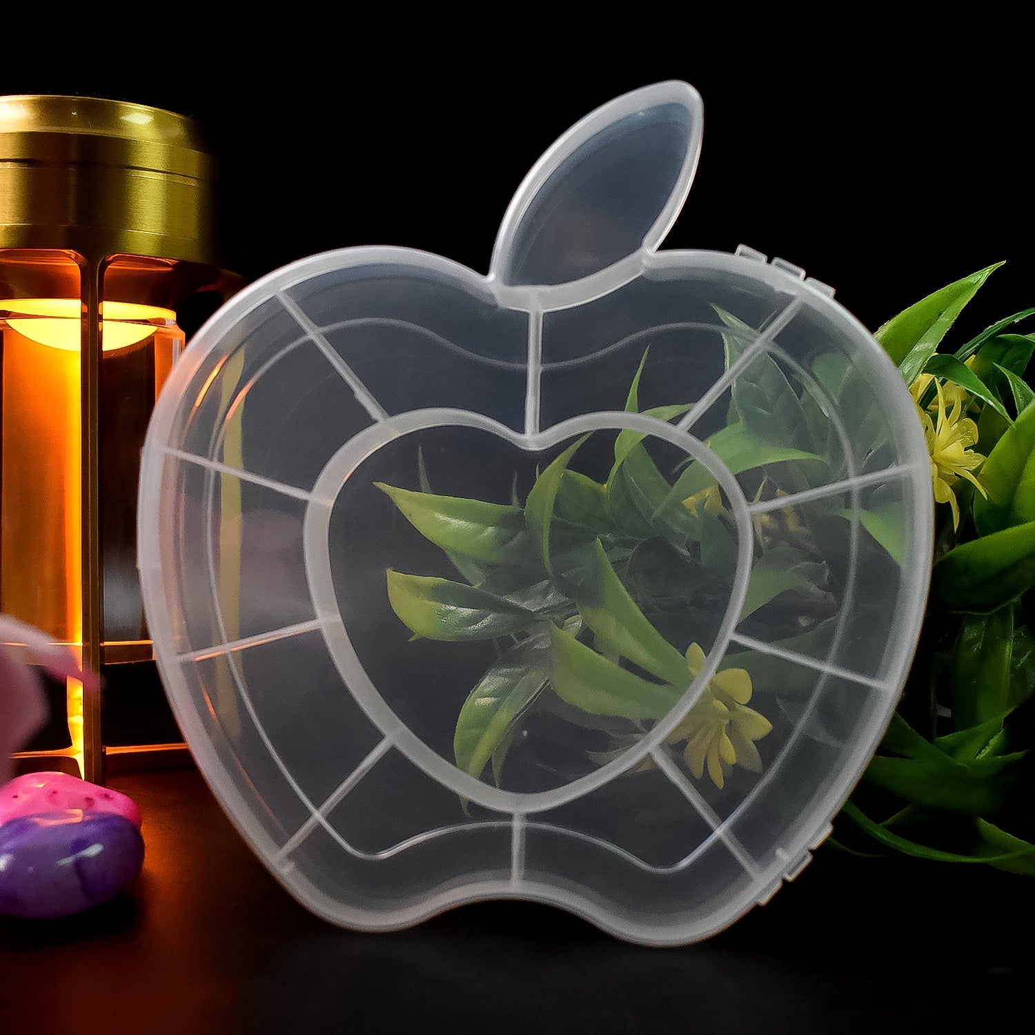 Plastic Apple Shape Jewellery Storage Box (1 Pc)-Home Improvement-AniGuess-AniGuess
