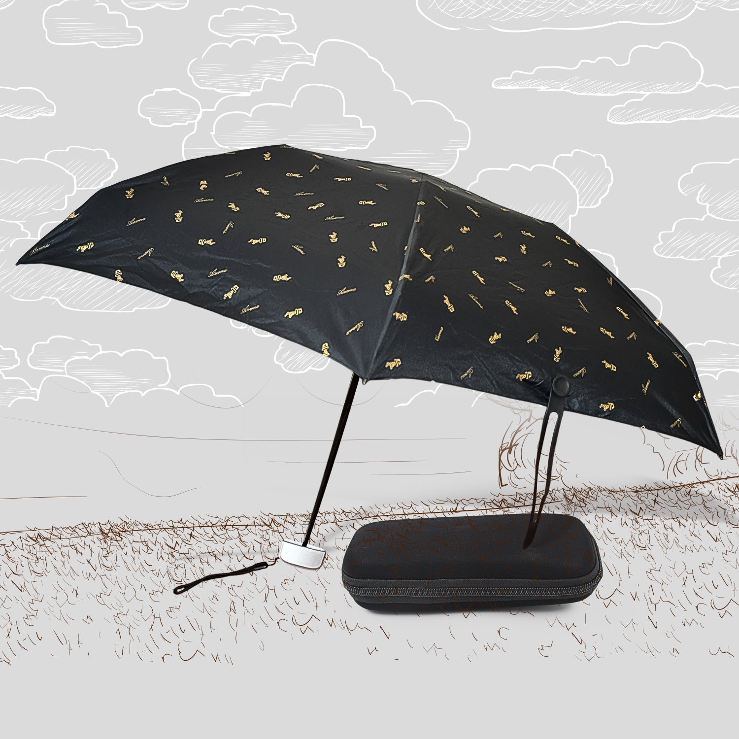 3-Fold Cute Umbrella – Sun & Rain Protection, UV Shield (1 Pc / With Zip Case)-Garden & Outdoors-AniGuess-AniGuess