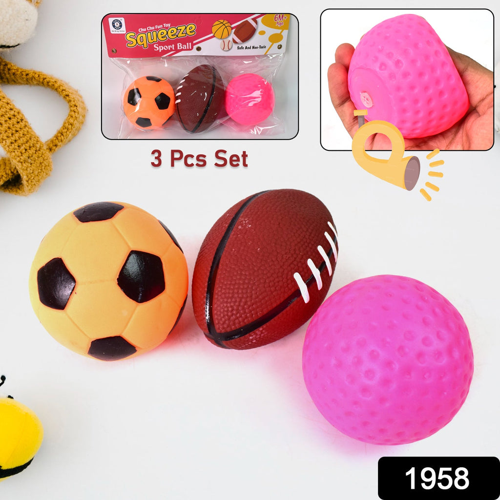 Sports Squeeze Ball Toy Set of 3 Soft Balls for Kids/Toy for Kids-Toys & Games-AniGuess-AniGuess
