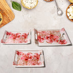Plastic Rectangular Serving Tray Set – Printed Design Trays for Home & Kitchen