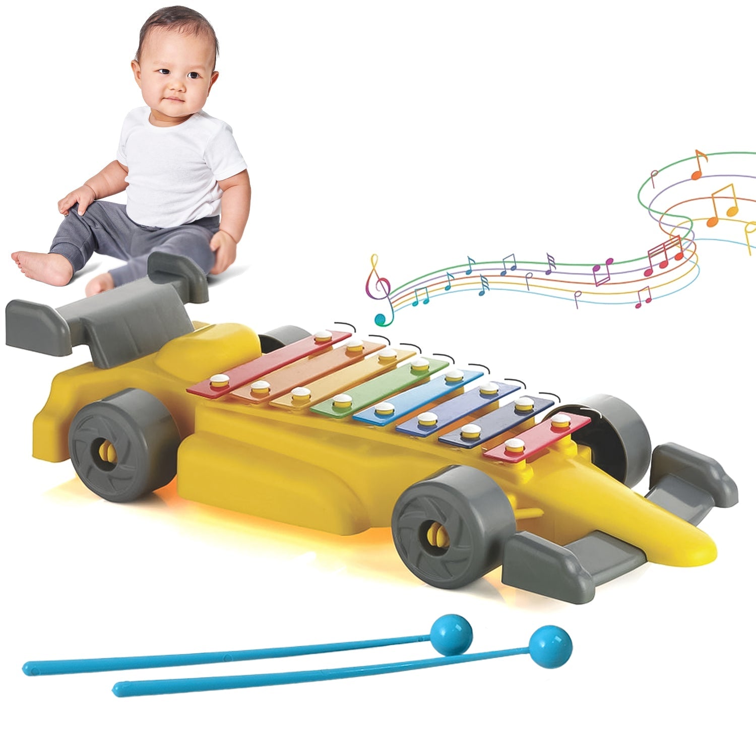 Musical Car Piano Xylophone Toy, Plastic Car Xylophone (1 Set)-Toys & Games-AniGuess-AniGuess