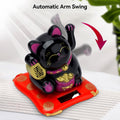 Solar Powered Happy Cat Beautiful with Arm Waves Wealth Cat (1 Pc / Mix Color)-Home Improvement-AniGuess-AniGuess