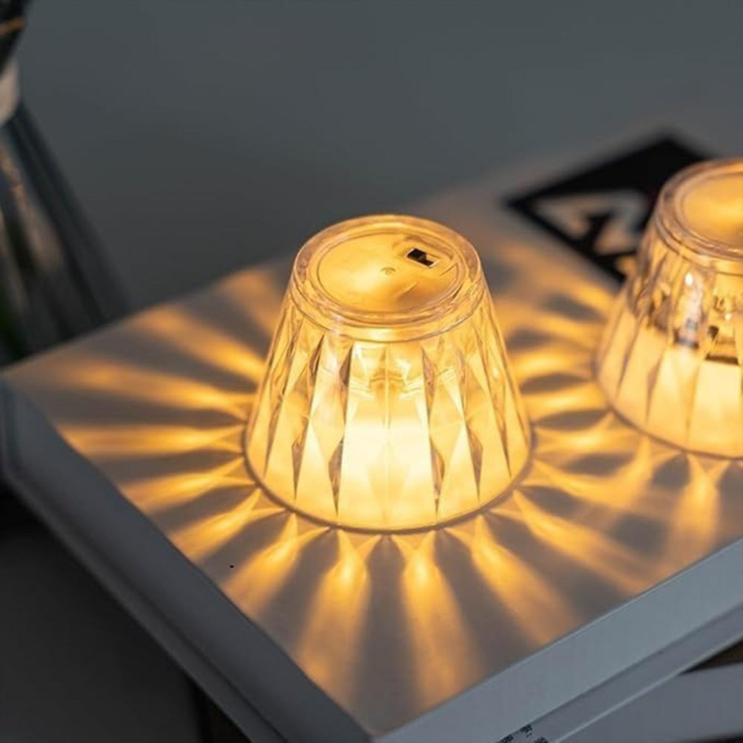 Cup Shape Crystal Table Lamp, Diwali (1 Pc)-Home Improvement-AniGuess-AniGuess