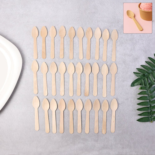 110mm Wooden Tea Spoon – 30 Pcs Pack-Home & Kitchen-AniGuess-AniGuess