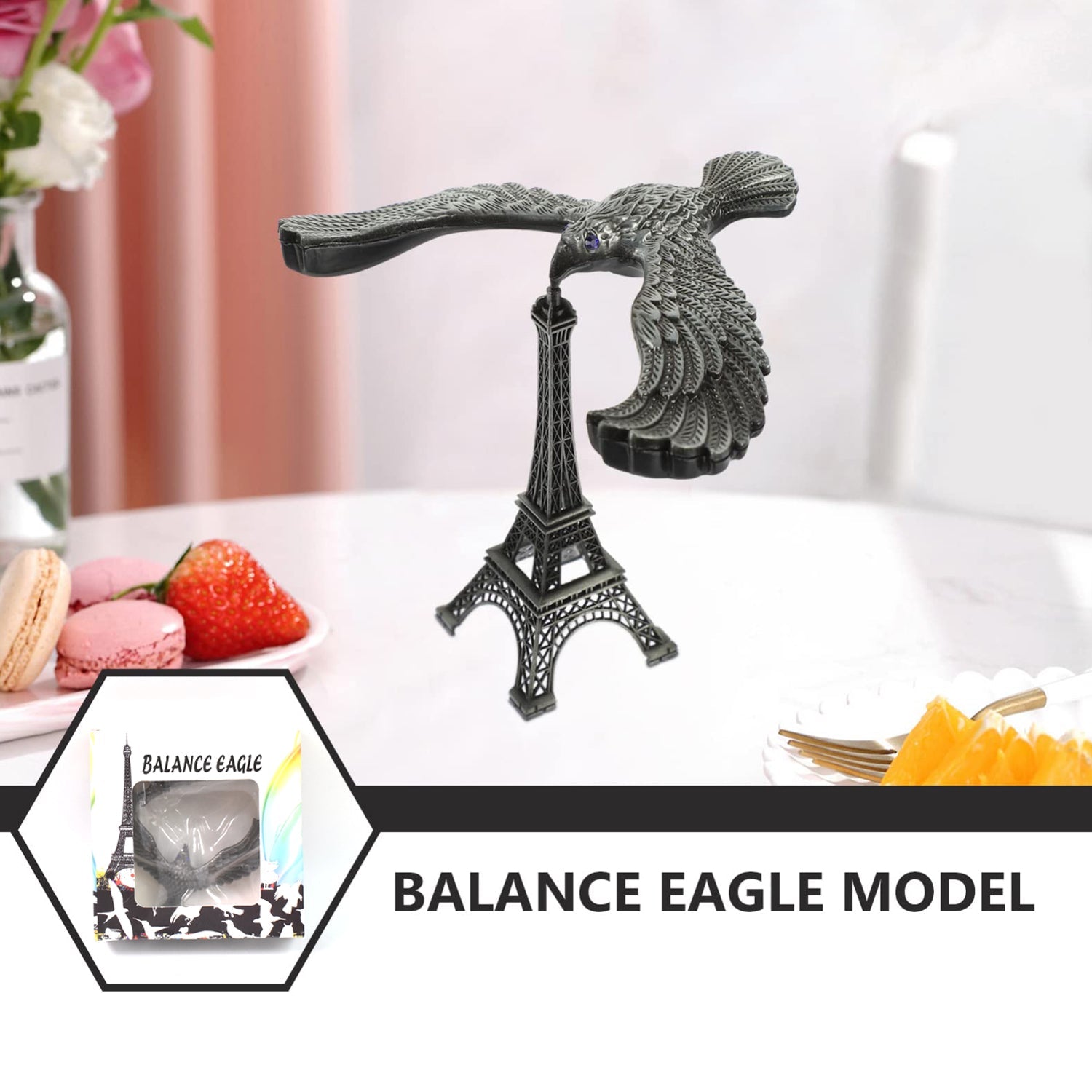 Balancing Bird Metal Eiffel Tower Statue Balance Eagle Toy (1 Set)-Home Improvement-AniGuess-AniGuess
