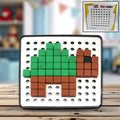 Pixel Cubes Toy for Children Early Education, Pixel Game Educational Board Games Board, Birthday Gift for Kids, Learning Math Toy, Brain Games, Math Puzzle (Approx 180 Cubes With Pixel Board & Book)-Toys & Games-AniGuess-AniGuess