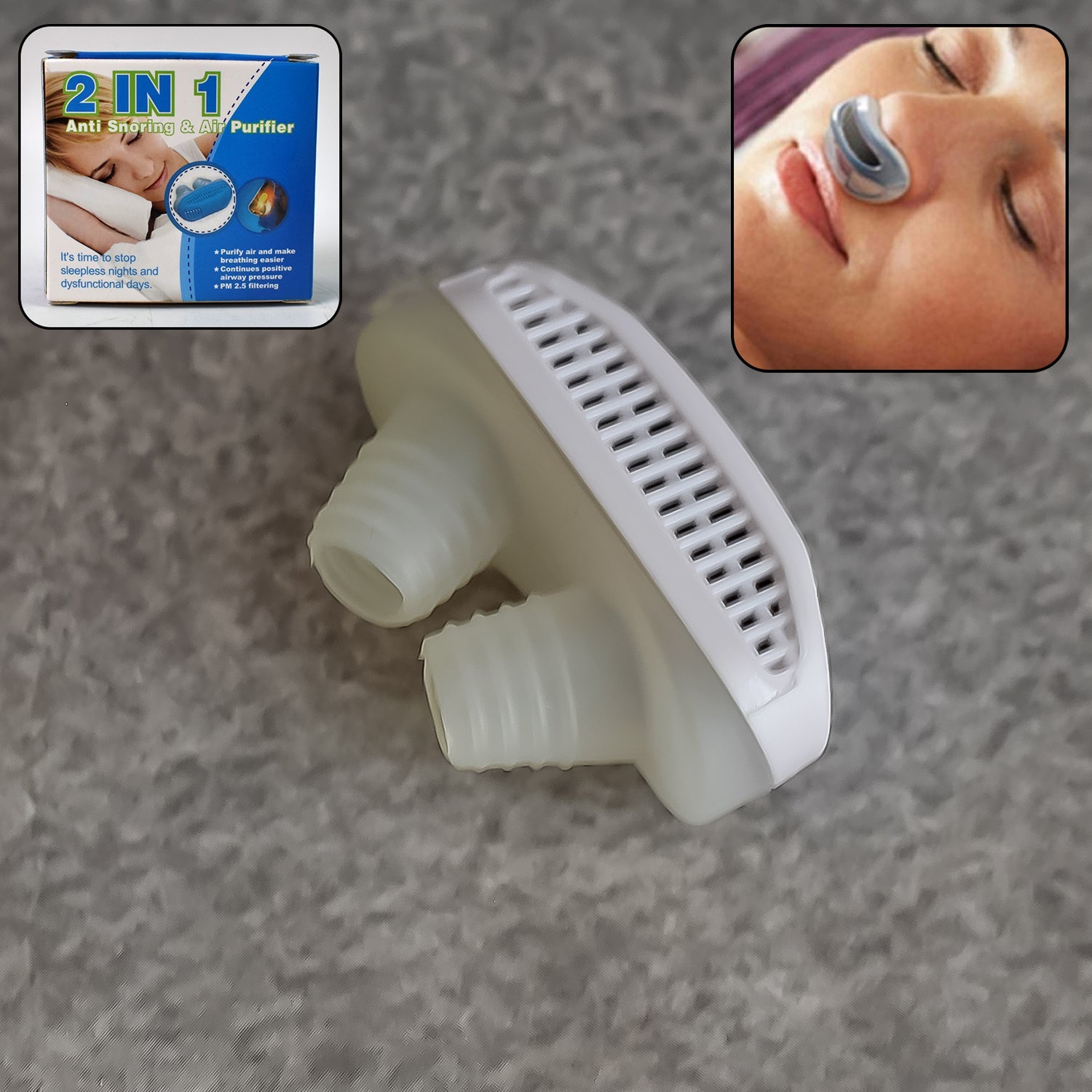 2 in 1 Anti-Snoring & Air Purifier Nose Clip Device (1 Pc / With Plastic Case)-Health & Personal Care-AniGuess-AniGuess