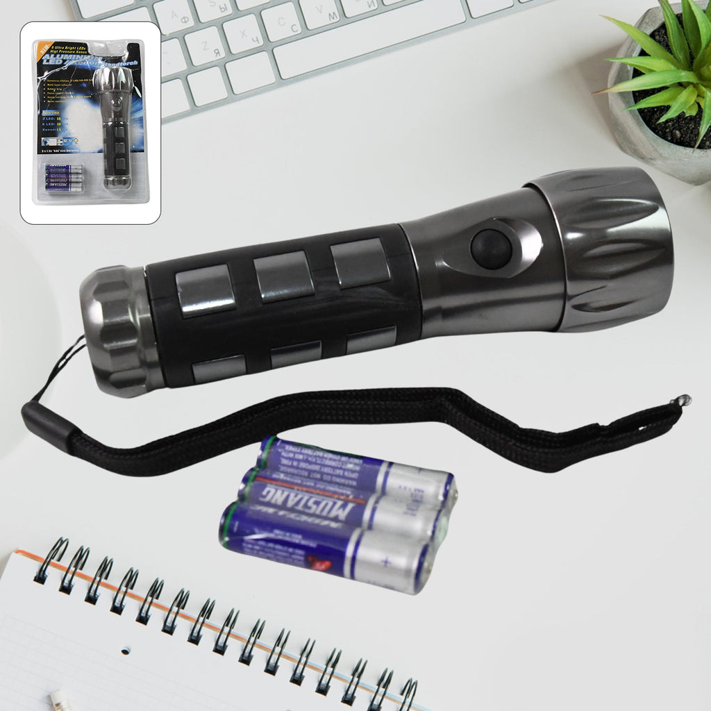 Aluminium Led/Xenon rubber grip Handtourch (3*1.5V AAA batteries / Not Included)-Home Improvement-AniGuess-AniGuess