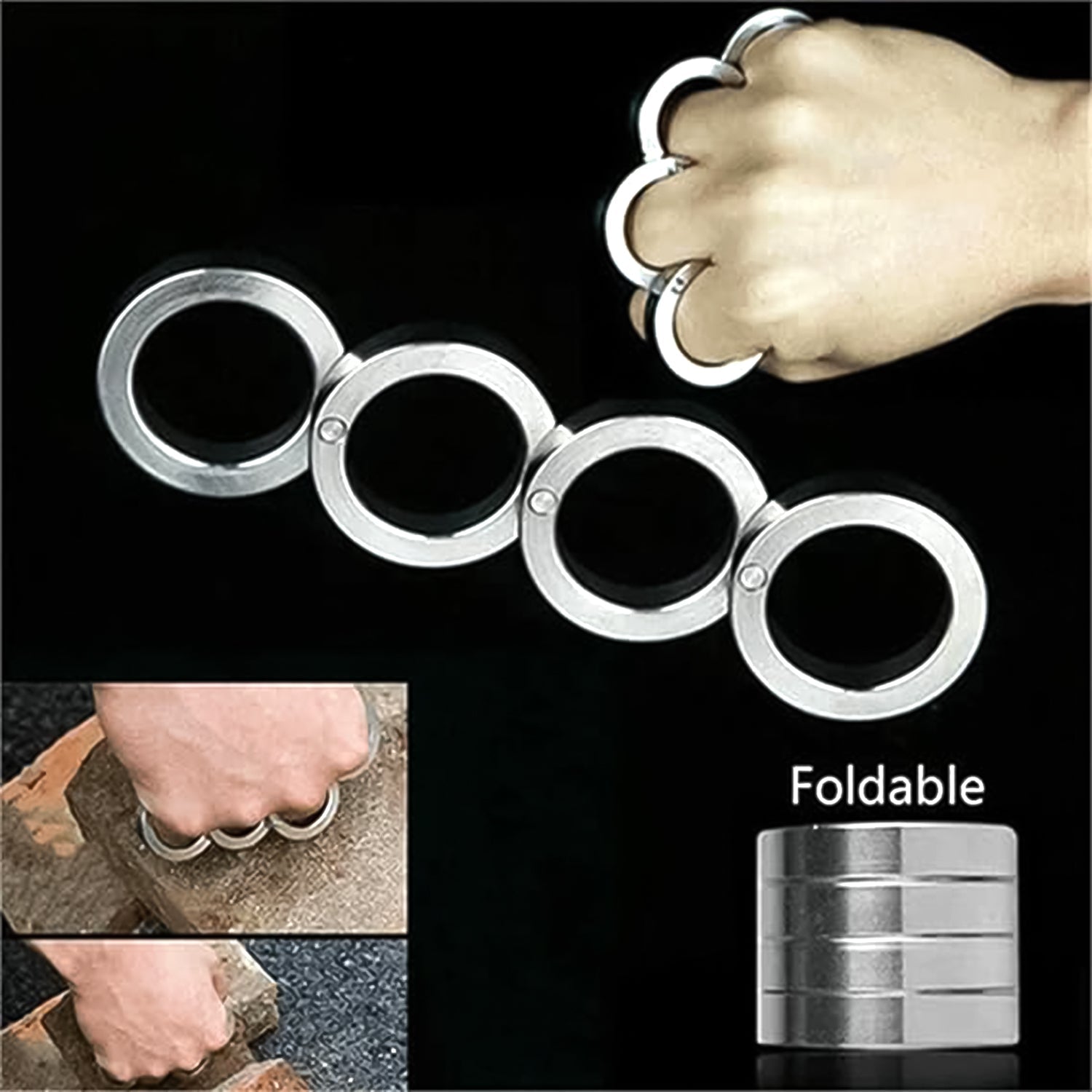 Portable 4 Finger Ring Unique Rotating Folding Ring (1 Set)-Home Improvement-AniGuess-AniGuess