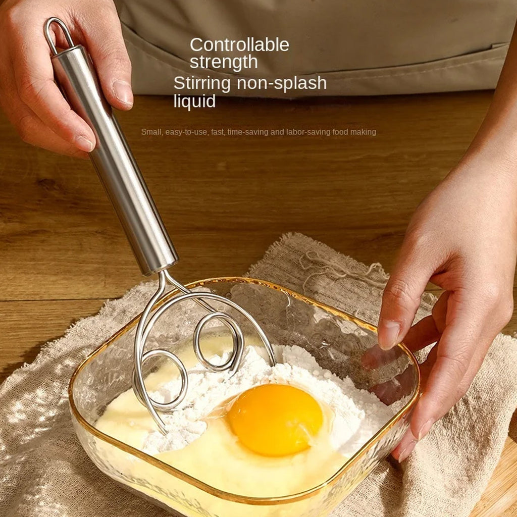 Dough Whisk, Premium Stainless Steel Dutch Whisk, Dough Hand Mixer Artisan Blender For Egg, Bread, Cake, Pastry, Pizza Dough - Perfect Baking Tools, Whisking, Tirring Kitchen Tools (1 Pc)-Home & Kitchen-AniGuess-AniGuess