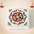 1 Pc Meenakari Wooden Chowki & Bajot Set: For Home & Office Puja (Multicolor)-Home Improvement-AniGuess-AniGuess