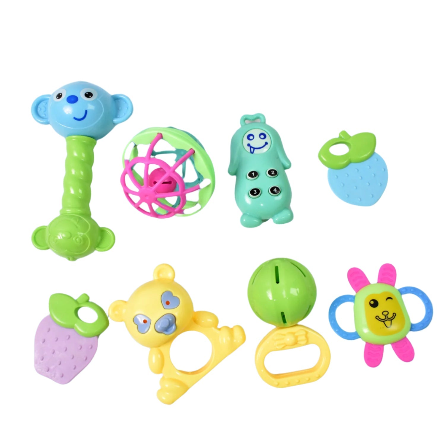 Kinder Rattles & Teething Set – Non-Toxic Shake & Grab Baby Toys (8 Pcs Set)-Toys & Games-AniGuess-AniGuess