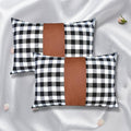 Pillow Covers, Leather & Cotton Cushion Covers (17 × 17 Inch / 1 Pair / 2 Pc)-Home Improvement-AniGuess-AniGuess