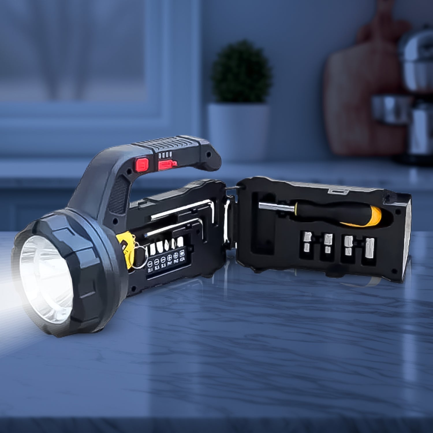 Multi Functional SOS Light With Tool Box, Torchlight (18 W)-Electronics-AniGuess-AniGuess