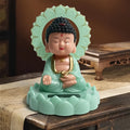 Plastic Solar Powered Moving Head Sitting Action Buddha Statue (1 Pc / Mix Color)-Home Improvement-AniGuess-AniGuess