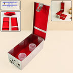 Premium stainless steel velvet-lined jewellery box with lock and red interior India