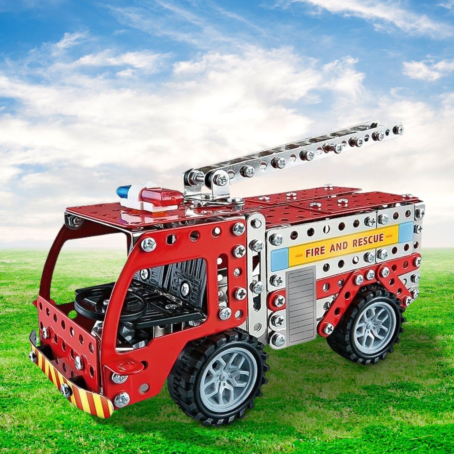 Metal DIY Fire Truck Building Blocks Kids (Fire Truck / 292pcs of truck tool / 1 Set)-Toys & Games-AniGuess-AniGuess