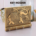 Wooden Key Holder for Home Decor Stylish Metal Gold Antique Elephant Design (1 Pc)-Home Improvement-AniGuess-AniGuess