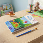 Kids Water Colour Painting Book with Brush (1 Set, 12 Pages)