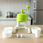 Manual hand crank ice crusher snow maker machine