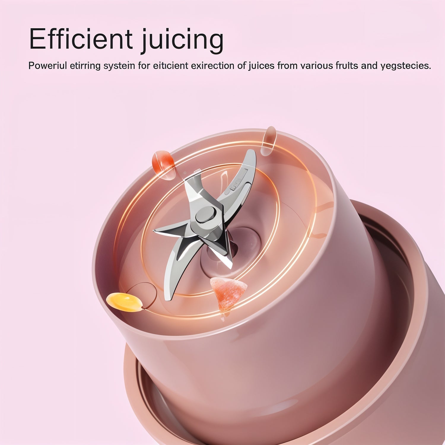 Portable Crusher Juicer With Handle & Straw, USB Rechargeable Multi Blades (420 ML)-Home & Kitchen-AniGuess-AniGuess