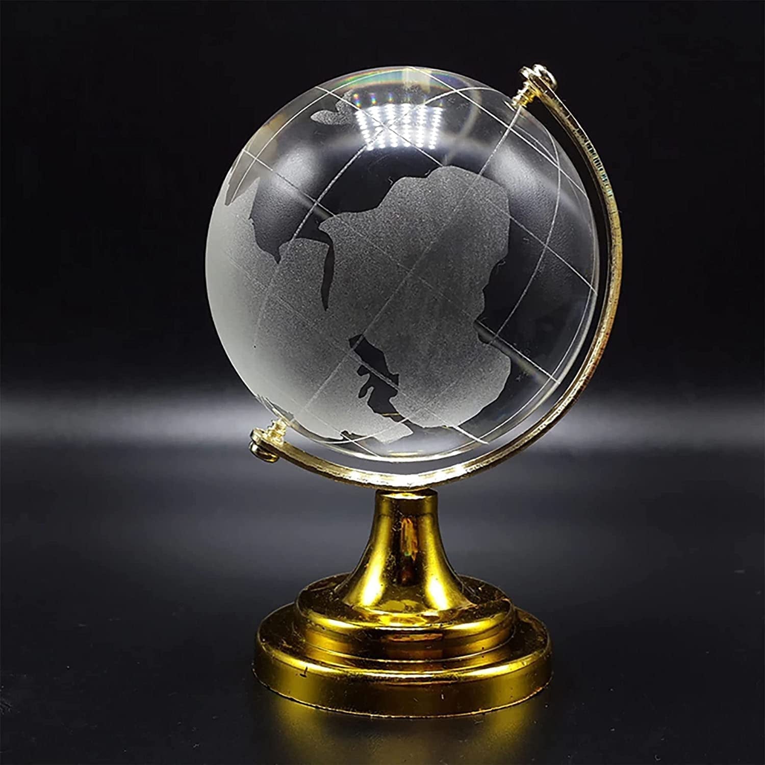Crystal Globe / World Map 50 mm with Golden Stand (1 Pc)-Office Products-AniGuess-AniGuess