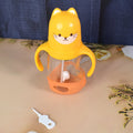 Glass Baby Feeding Bottle with Handles & Straw (300 ML / 1 Pc)-Baby Products-AniGuess-AniGuess