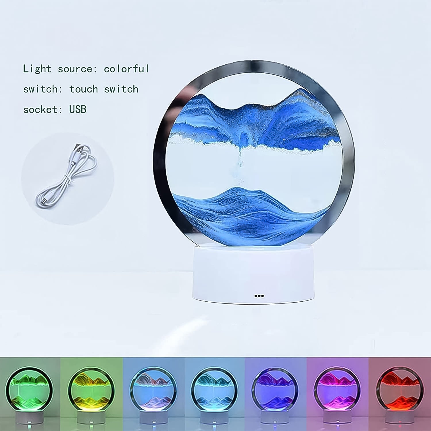 5 Color Light Moving Sand Art Picture (1 Pc)-Home Improvement-AniGuess-AniGuess