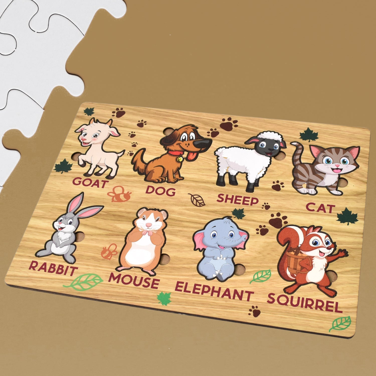 Wooden Animal Puzzle Learning Educational Board (1 Set / 28×20 Cm)-Toys & Games-AniGuess-AniGuess