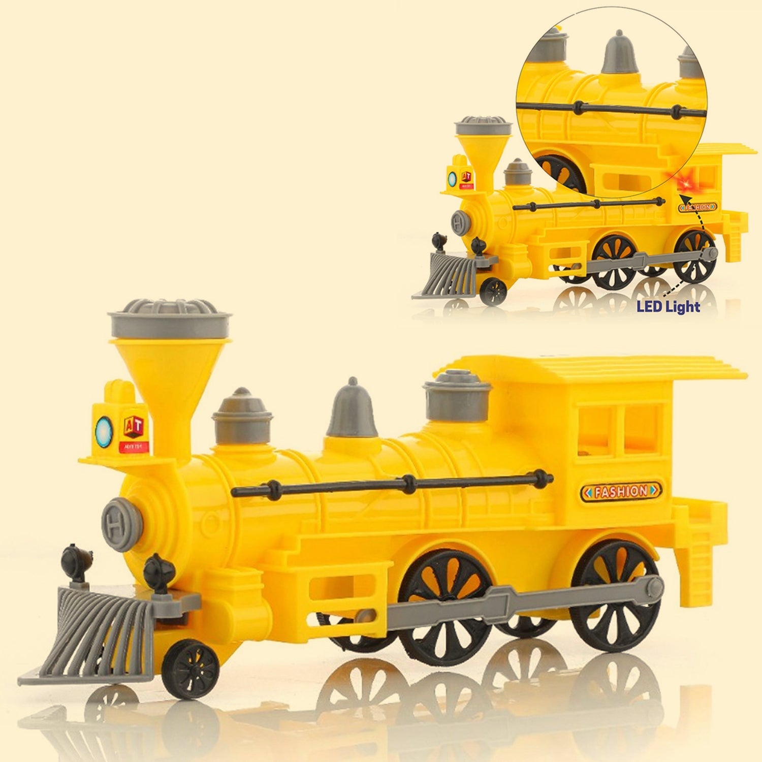 Pull and Go Train with Light Plastic String Pull Back Train (1 Pc / Mix Color)-Toys & Games-AniGuess-AniGuess
