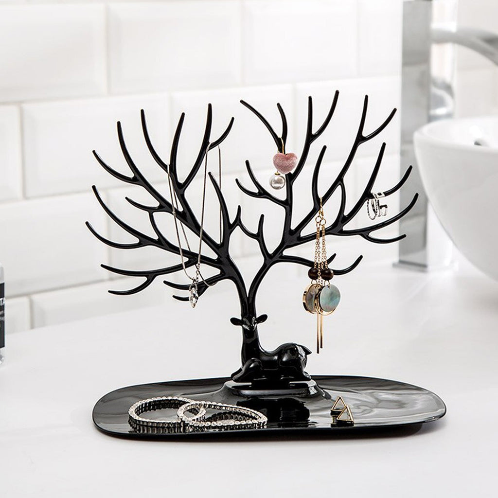 Deer-shaped jewellery holder side view India