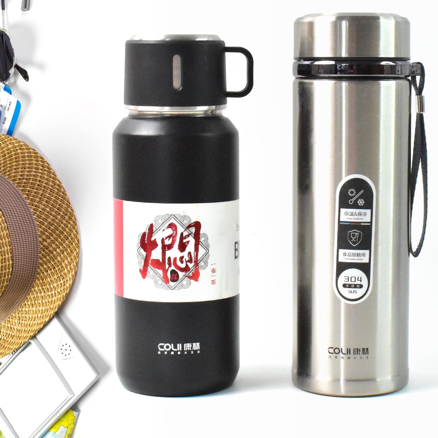 Stainless Steel Vacuum Insulated Water Bottle 900ML Approx (Mix Color)-Home & Kitchen-AniGuess-AniGuess