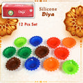 Silicone Diya for Diwali Attractive Design Colourful Diya Combo, Diwali (12 Pcs Set)-Home Improvement-AniGuess-AniGuess