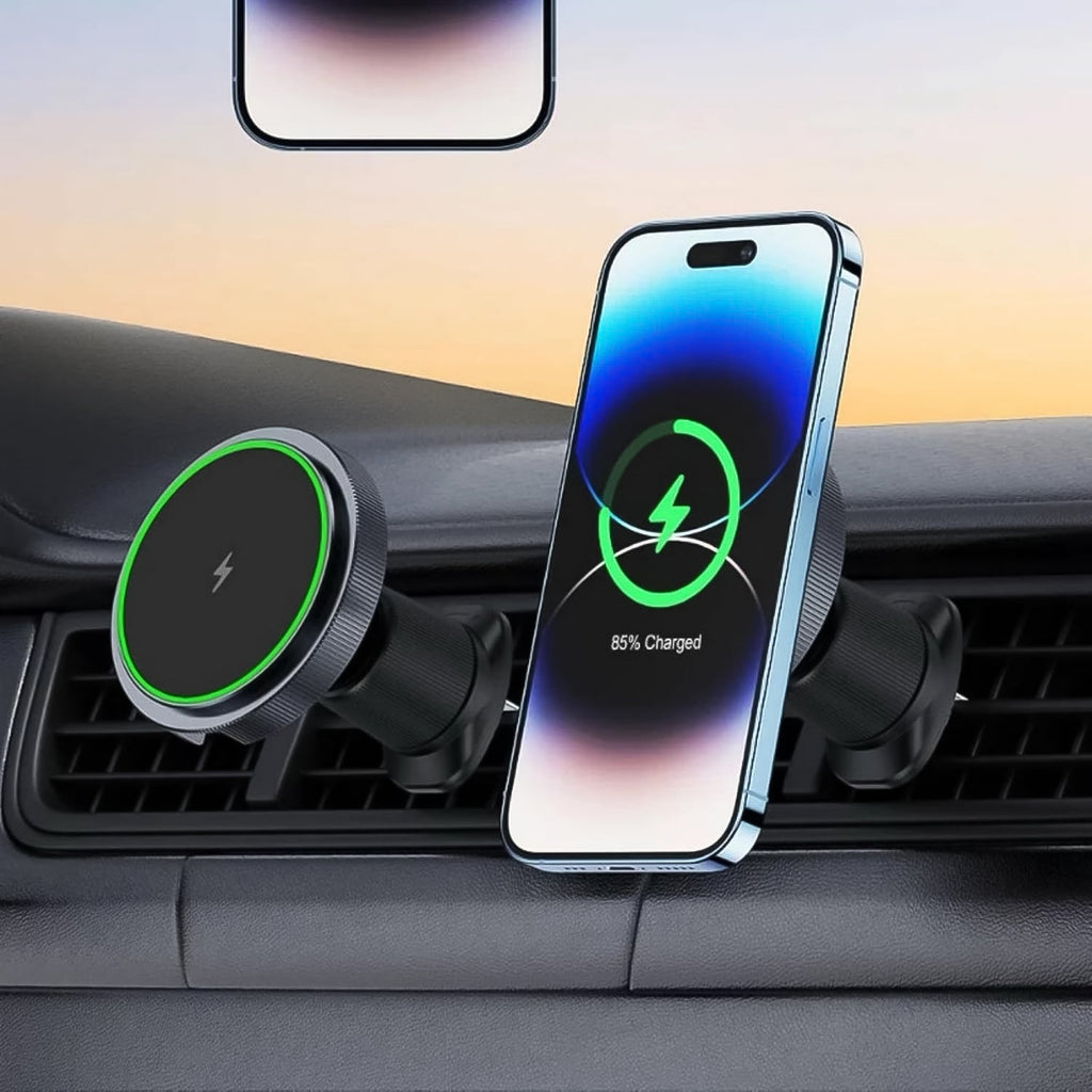 Magnetic Phone Mount Wireless Charger | Music Reactive Lights (1 Set)-Car & Motorbike-AniGuess-AniGuess
