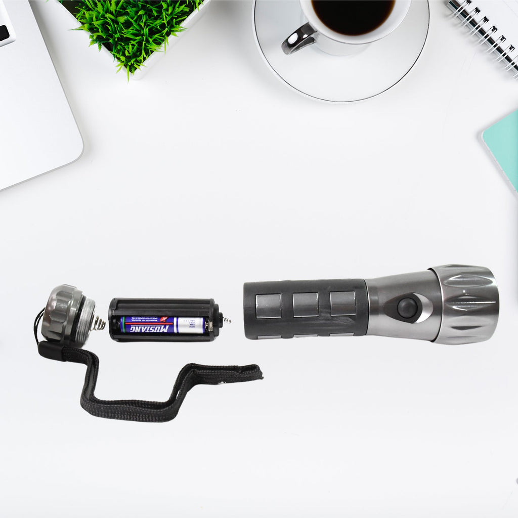 Aluminium Led/Xenon rubber grip Handtourch (3*1.5V AAA batteries / Not Included)-Home Improvement-AniGuess-AniGuess