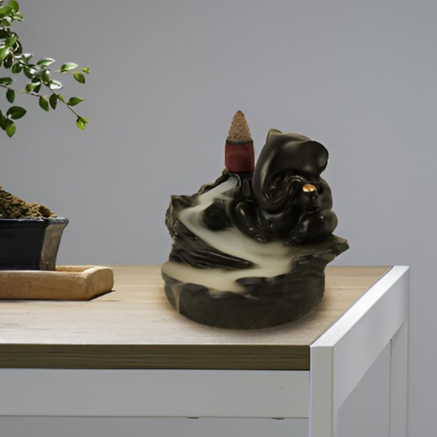 Smoke Fountain Ganesha Idol Decoration Items 8 Pc Backflow Incense Cones (1 pc)-Home Improvement-AniGuess-AniGuess