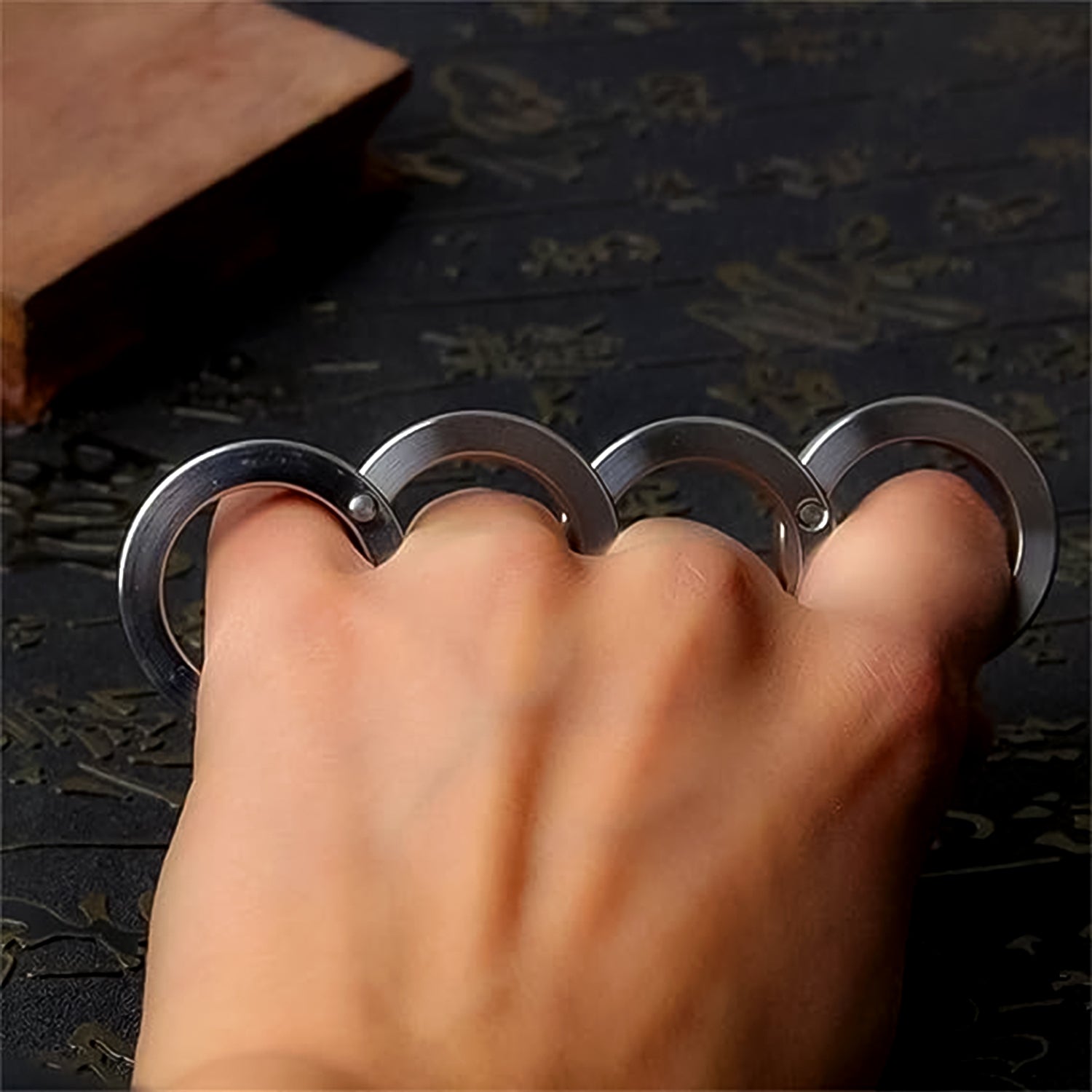 Portable 4 Finger Ring Unique Rotating Folding Ring (1 Set)-Home Improvement-AniGuess-AniGuess