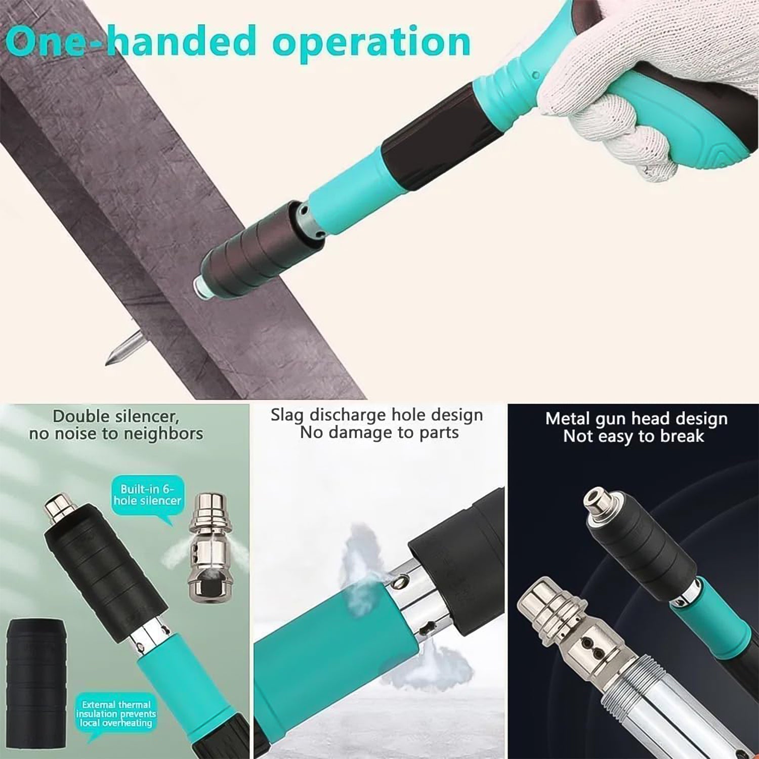 Manual Steel Nails Gun, Nail Wall Fastening Tool with 10 Nails (1 Set)-Home Improvement-AniGuess-AniGuess