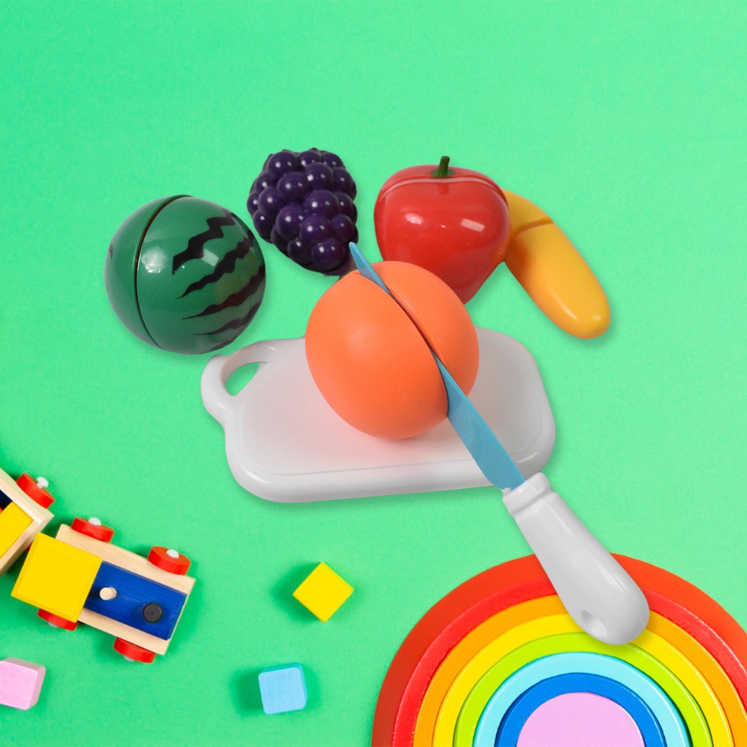 Realistic Sliceable Fruits Cutting Play Toy Set (7 Pcs Set)-Toys & Games-AniGuess-AniGuess