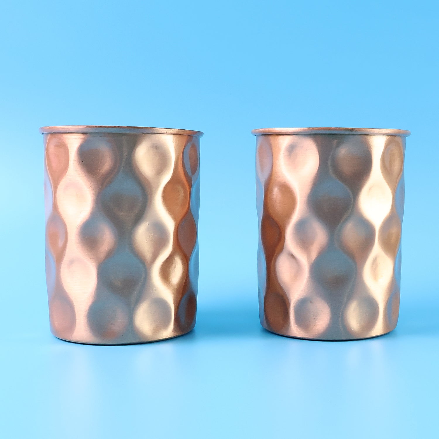 Diamond Cut Copper Water Bottle 2 Glasses with Gift Box (3 Pcs Set)-Home & Kitchen-AniGuess-AniGuess