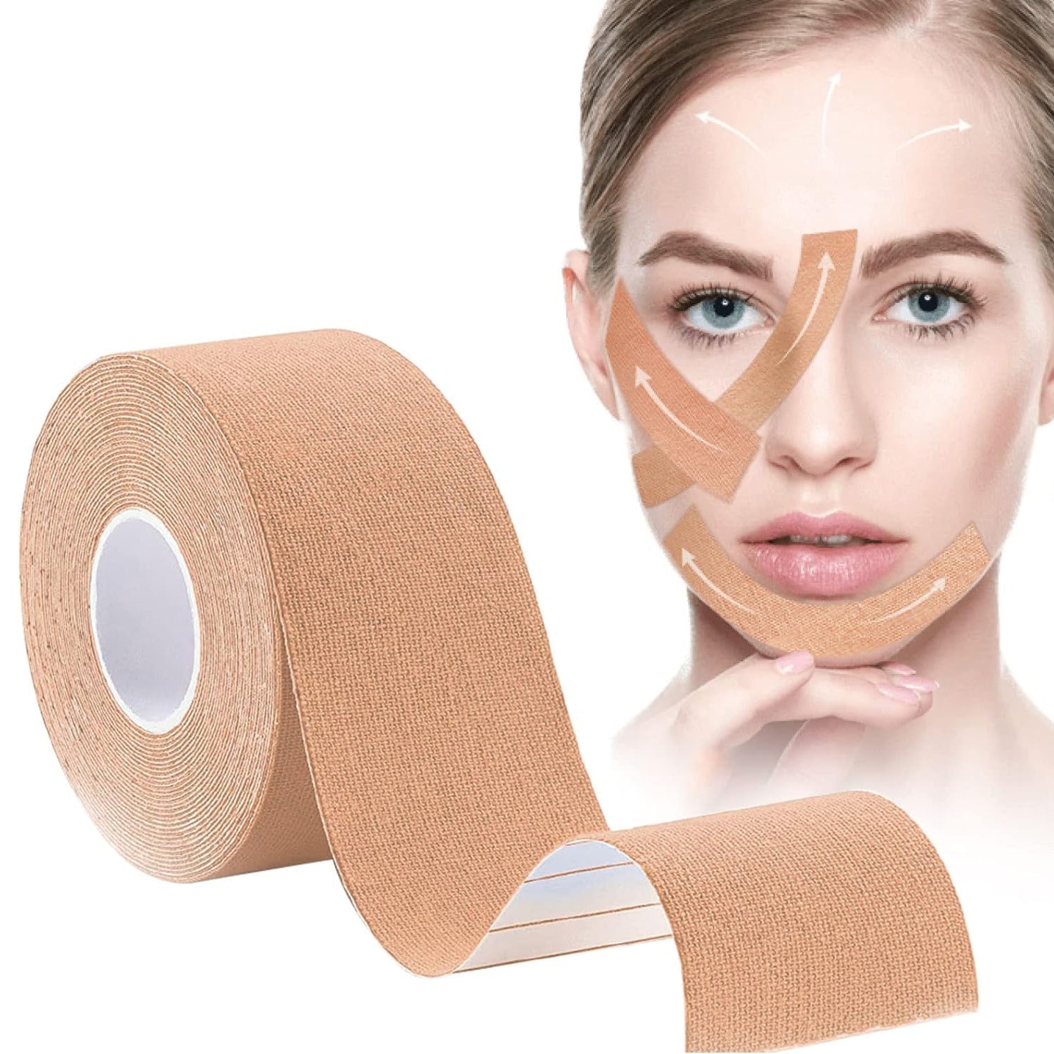 Face Lifting Tape, Myofascial Face Tightening Tape, 2.5 cm x 5 m (1 Pc)-Health & Personal Care-AniGuess-AniGuess