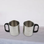 Double Wall Stainless Steel 500ml Vacuum Flask Gift Set with Two Cups (3 Pcs)