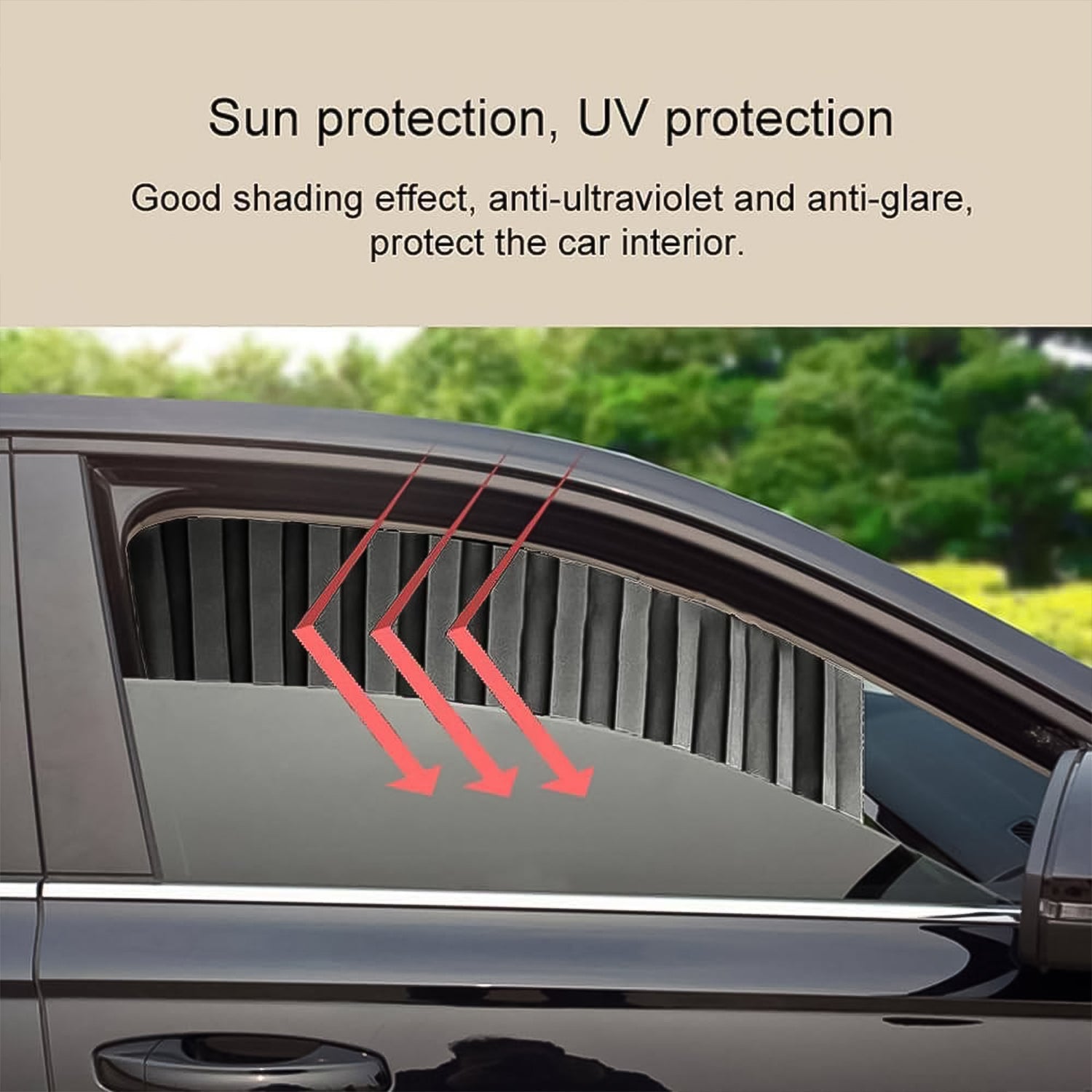 Car Window Curtain Sunshade | 4 Pcs Set with Hooks & Tapes-Car & Motorbike-AniGuess-AniGuess