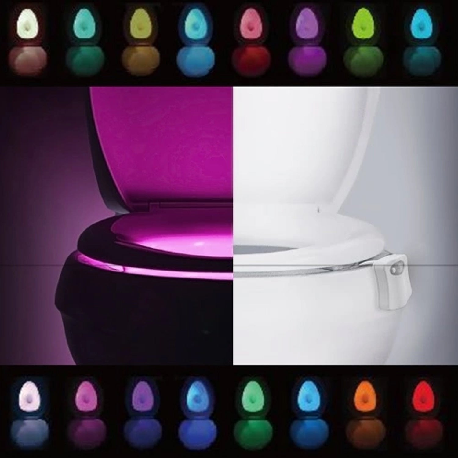 Toilet Light, LED Toilet Bowl Light Toilet Cover Lamp (1 Pc / Battery Not Included)-Electronics-AniGuess-AniGuess